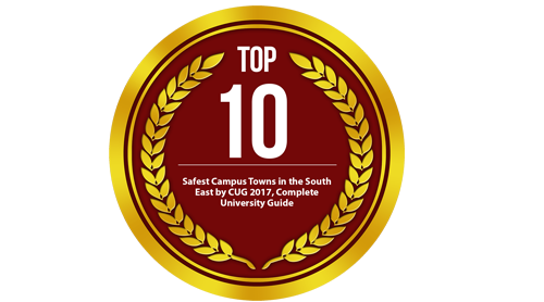 Top 10 Safest Campus Towns in the South East by CUG 2017, Complete University Guide